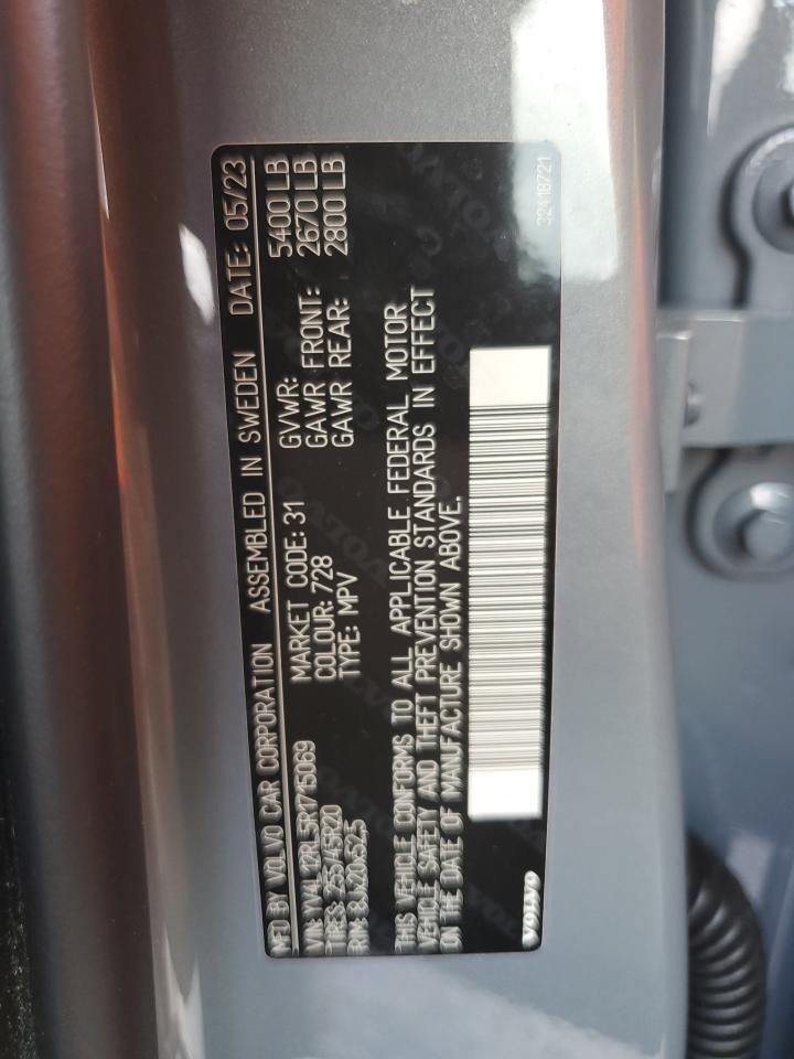 2024 Volvo Xc60 Plus VIN: YV4L12RL5R1715069 Lot: 85254415