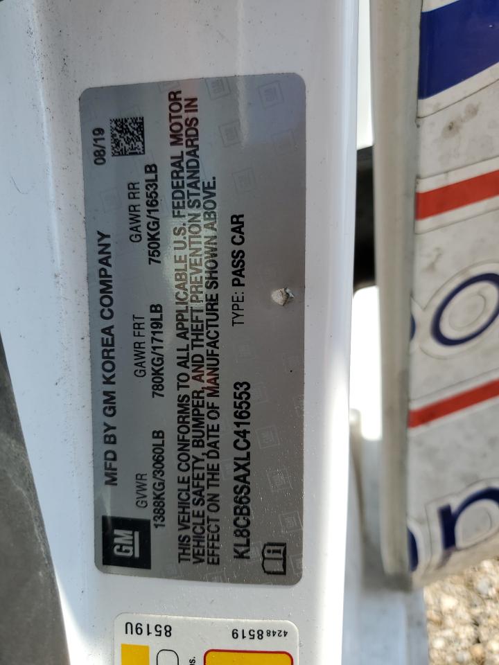 2020 Chevrolet Spark Ls VIN: KL8CB6SAXLC416553 Lot: 86764645