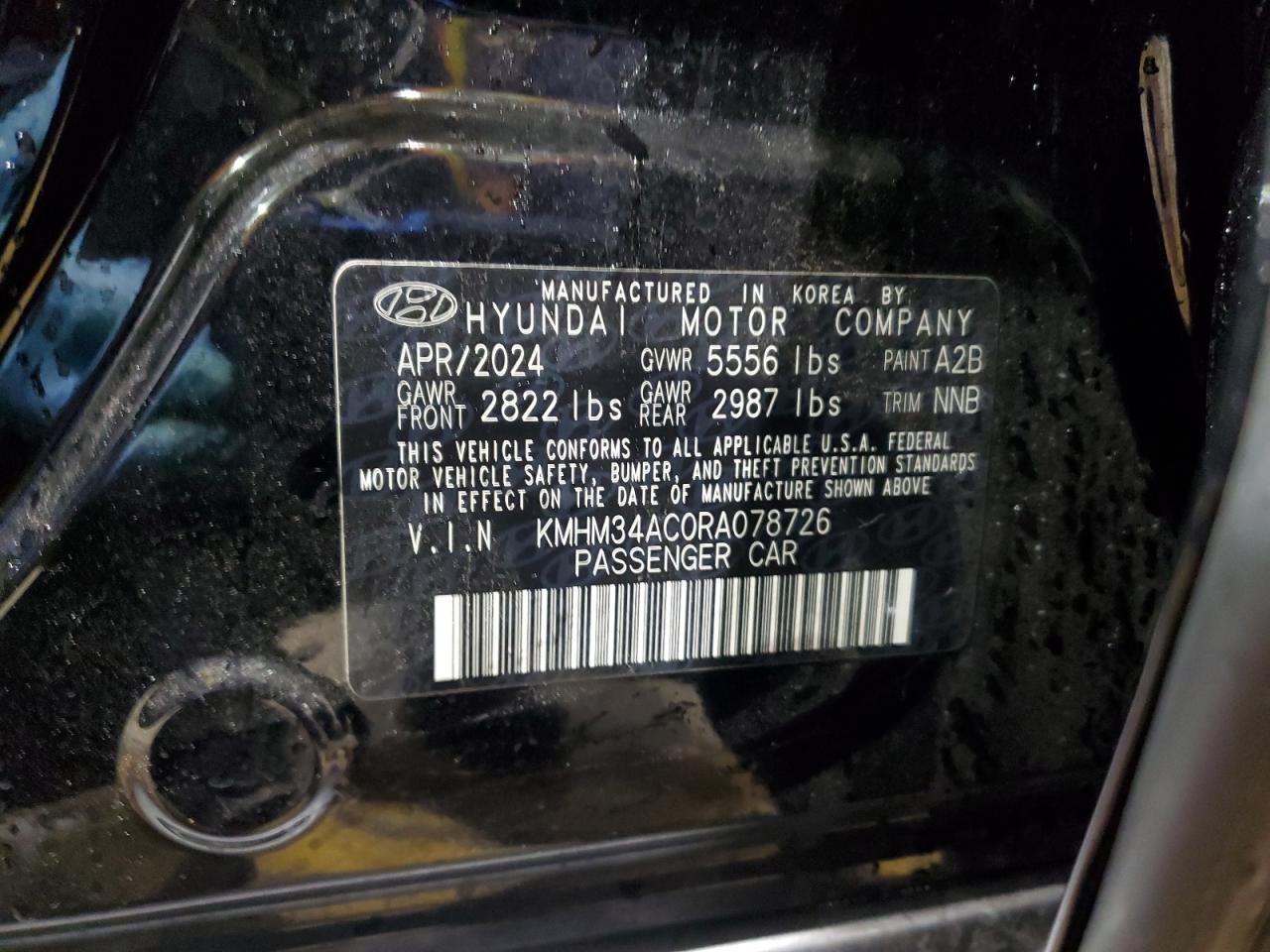 2024 Hyundai Ioniq 6 Sel VIN: KMHM34AC0RA078726 Lot: 90059445