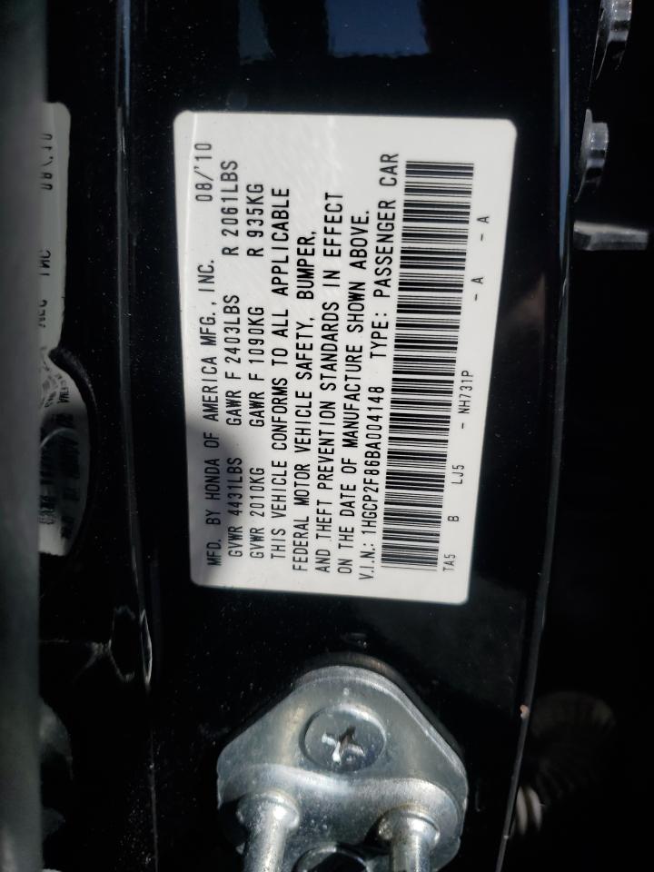 2011 Honda Accord Exl VIN: 1HGCP2F86BA004148 Lot: 84906285