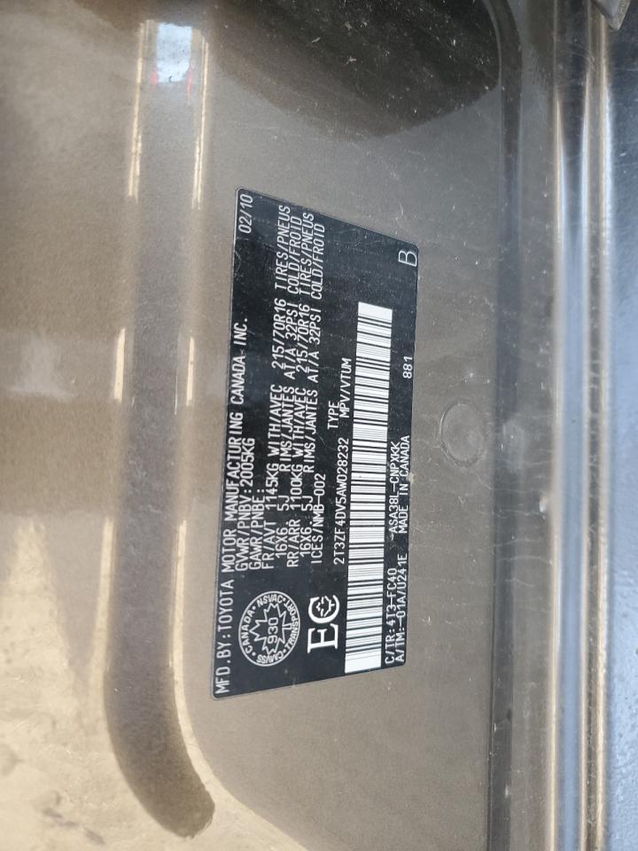 2010 Toyota Rav4 VIN: 2T3ZF4DV5AW028232 Lot: 85340955