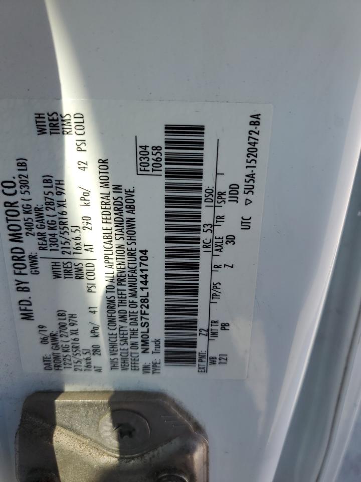 2020 Ford Transit Connect Xlt VIN: NM0LS7F28L1441704 Lot: 80828665