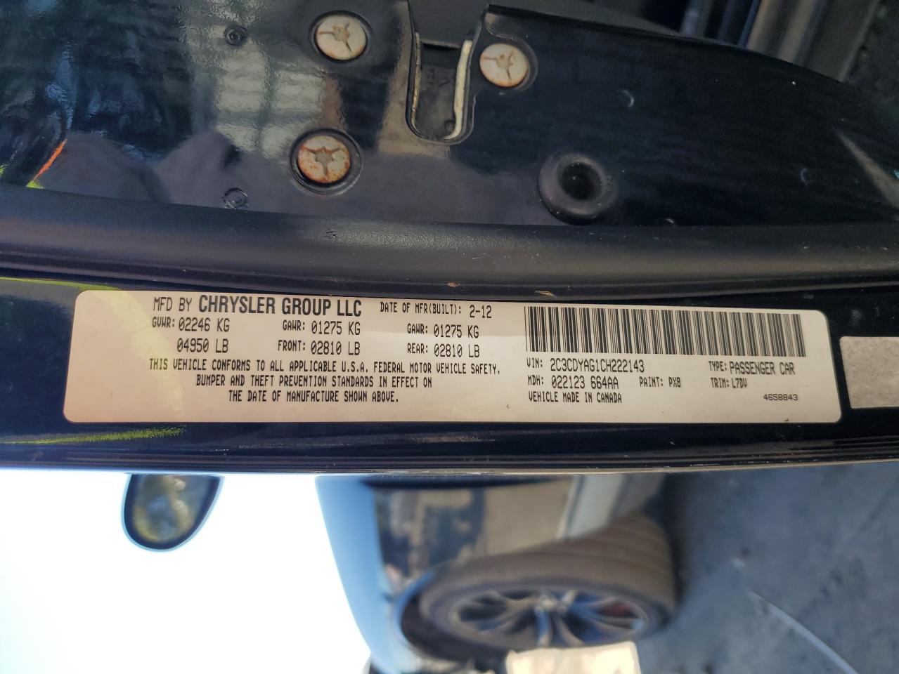 2012 Dodge Challenger Sxt VIN: 2C3CDYAG1CH222143 Lot: 90490555