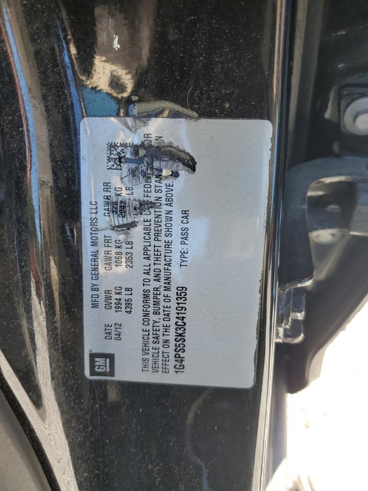 2012 Buick Verano VIN: 1G4PS5SK3C4191359 Lot: 84760305