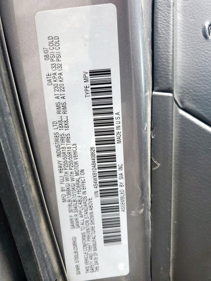 2008 Subaru Tribeca VIN: 4S4WX91D484408626 Lot: 86630055