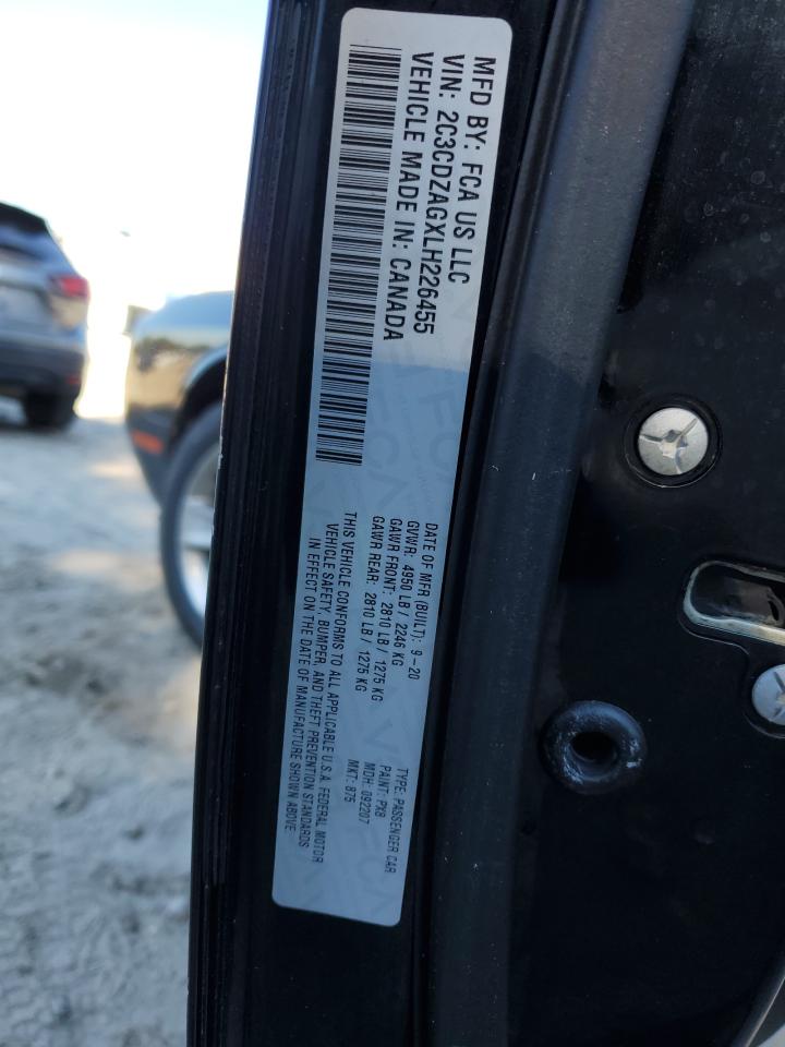 2020 Dodge Challenger Sxt VIN: 2C3CDZAGXLH226455 Lot: 90306255