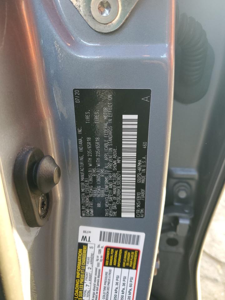 2020 Toyota Highlander Xle VIN: 5TDGZRBH3LS038271 Lot: 85902775