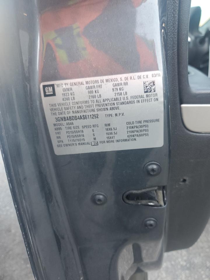 2010 Chevrolet Hhr Lt VIN: 3GNBABDB4AS611292 Lot: 86188245