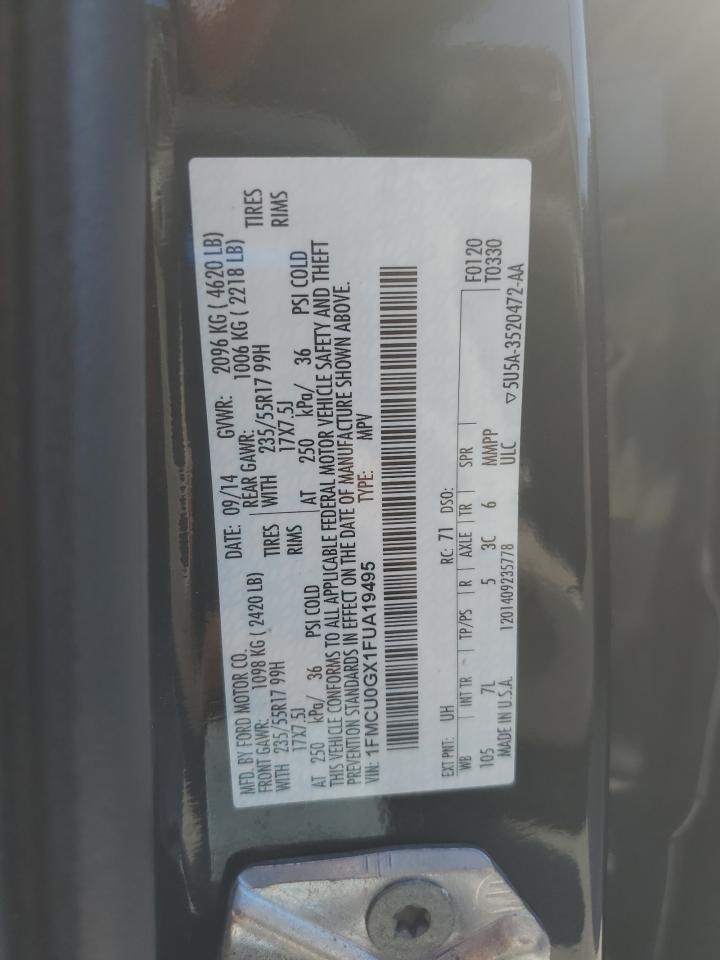 2015 Ford Escape Se VIN: 1FMCU0GX1FUA19495 Lot: 86862785