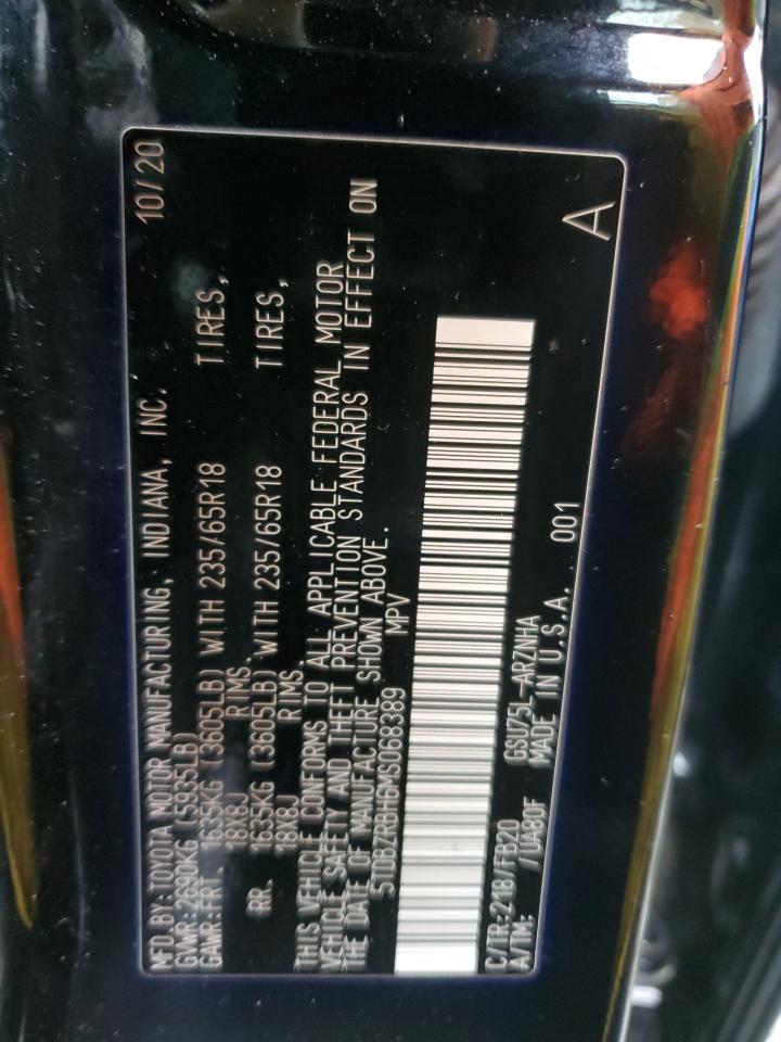 2021 Toyota Highlander L VIN: 5TDBZRBH6MS068389 Lot: 82464685