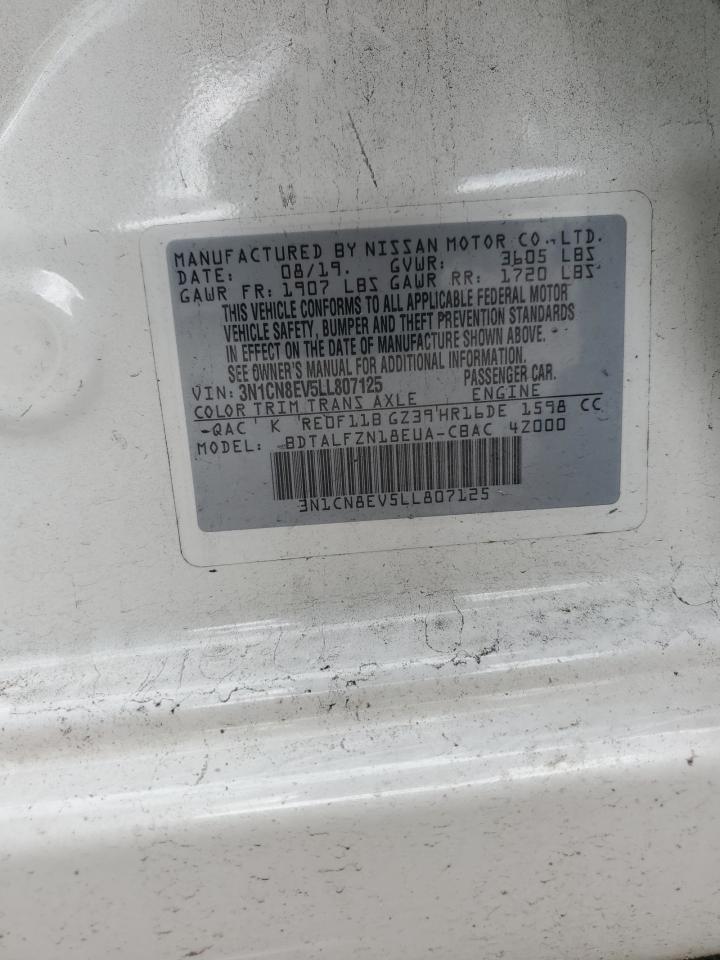 2020 Nissan Versa Sv VIN: 3N1CN8EV5LL807125 Lot: 86079455