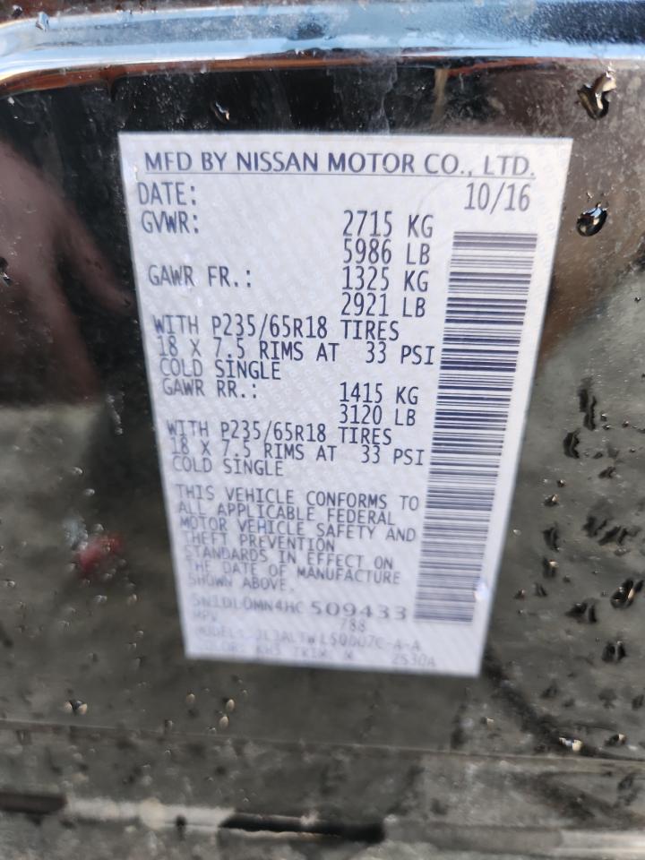 2017 Infiniti Qx60 VIN: 5N1DL0MN4HC509433 Lot: 83752215