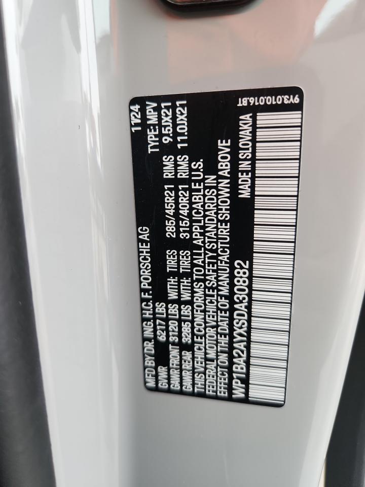 2025 Porsche Cayenne Coupe VIN: WP1BA2AYXSDA30882 Lot: 89706315