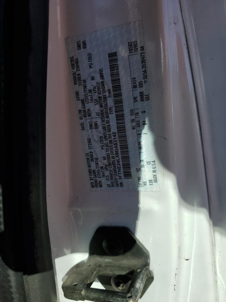 2008 Ford Econoline E250 Van VIN: 1FTNE24LX8DA83142 Lot: 85899785