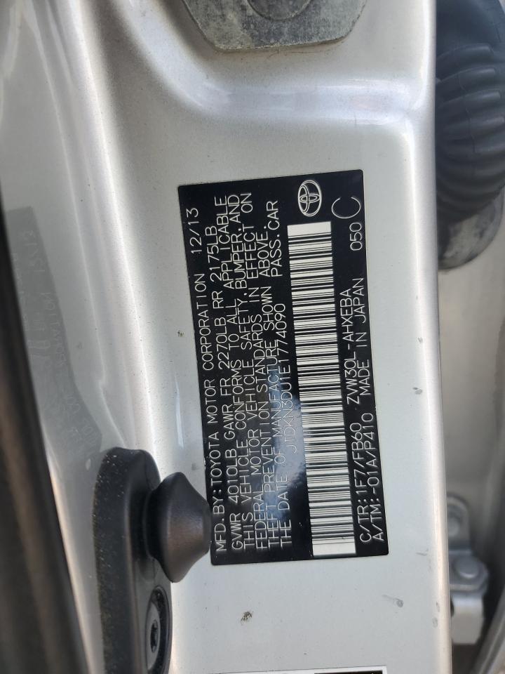 2014 Toyota Prius VIN: JTDKN3DU1E1774090 Lot: 81969385