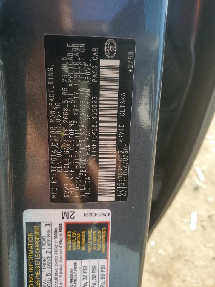 2011 Toyota Camry Base VIN: 4T1BF3EK3BU155023 Lot: 83757415