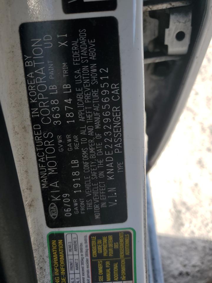 2009 Kia Rio Base VIN: KNADE223296569512 Lot: 85008725