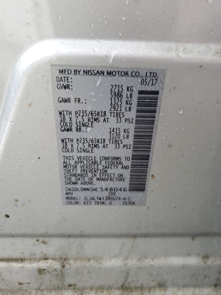 2017 Infiniti Qx60 VIN: 5N1DL0MN5HC548046 Lot: 90446315