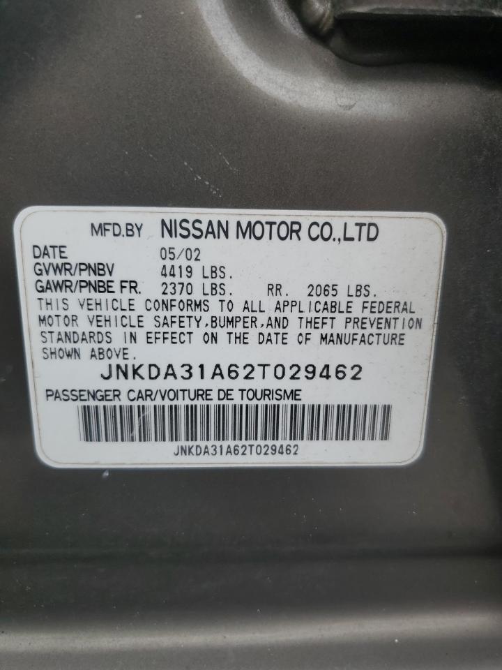 2002 Infiniti I35 VIN: JNKDA31A62T029462 Lot: 86074525