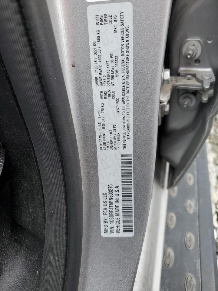 2023 Ram 1500 Laramie VIN: 1C6SRFJT8PN603275 Lot: 86609655