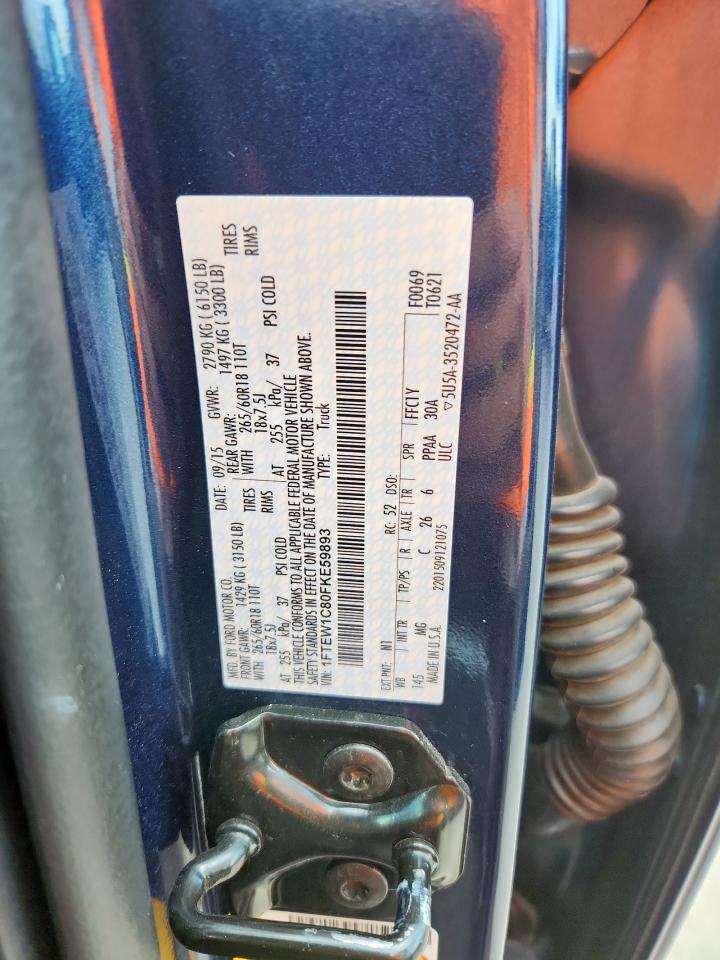 2015 Ford F150 Supercrew VIN: 1FTEW1C80FKE59893 Lot: 82319765