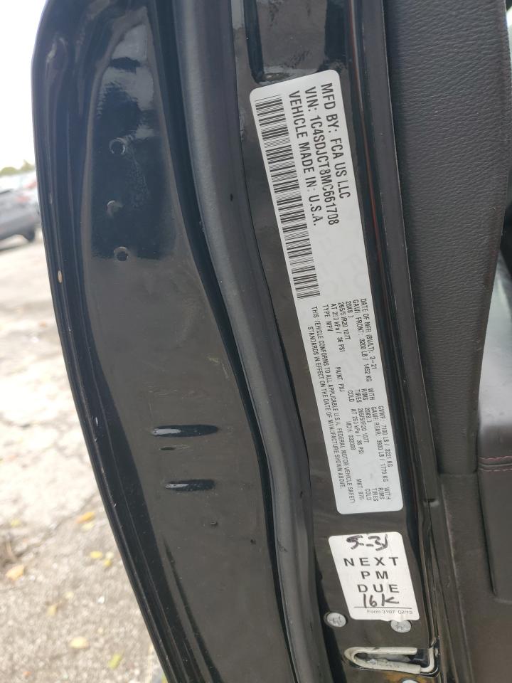 2021 Dodge Durango R/T VIN: 1C4SDJCT8MC661708 Lot: 90614095