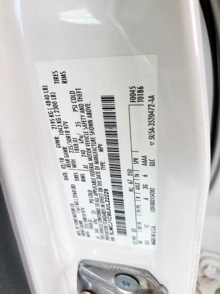 2018 Lincoln Mkc Premiere VIN: 5LMCJ1C90JUL22229 Lot: 85184235