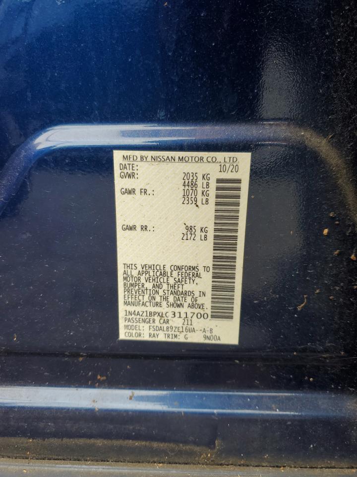 2020 Nissan Leaf S VIN: 1N4AZ1BPXLC311700 Lot: 87069045