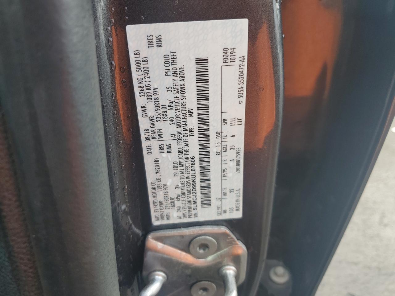 2019 Lincoln Mkc Select VIN: 5LMCJ2D99KUL07606 Lot: 90326765