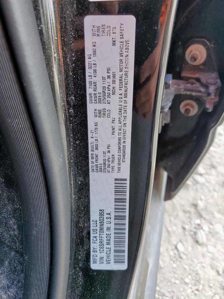 2021 Ram 1500 Big Horn/Lone Star VIN: 1C6SRFFT0MN803958 Lot: 85587425