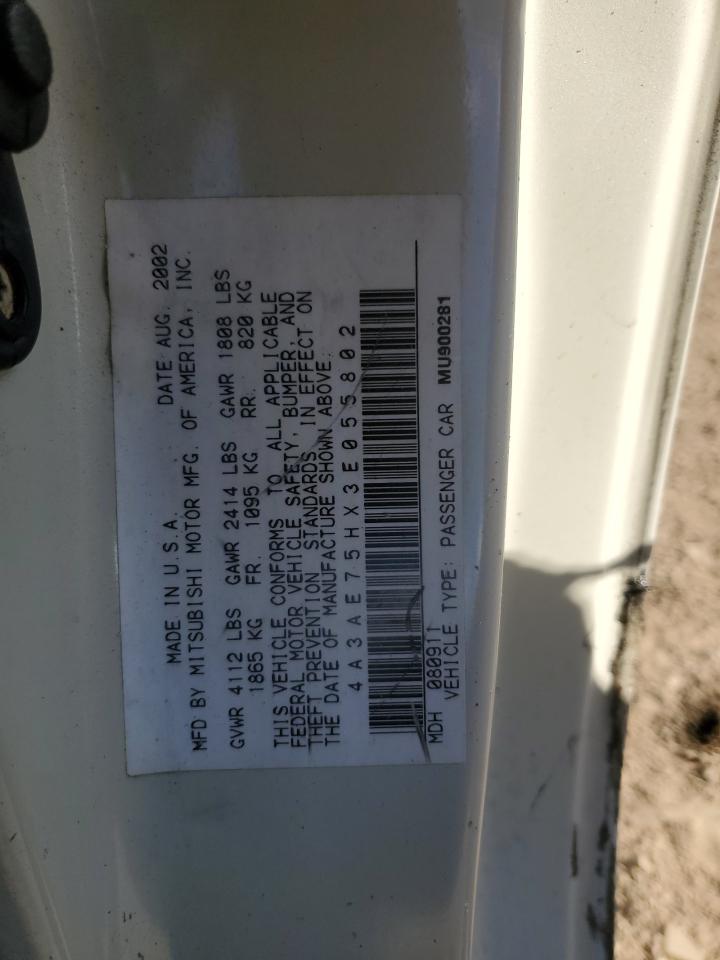 2003 Mitsubishi Eclipse Spyder Gts VIN: 4A3AE75HX3E055802 Lot: 89890775