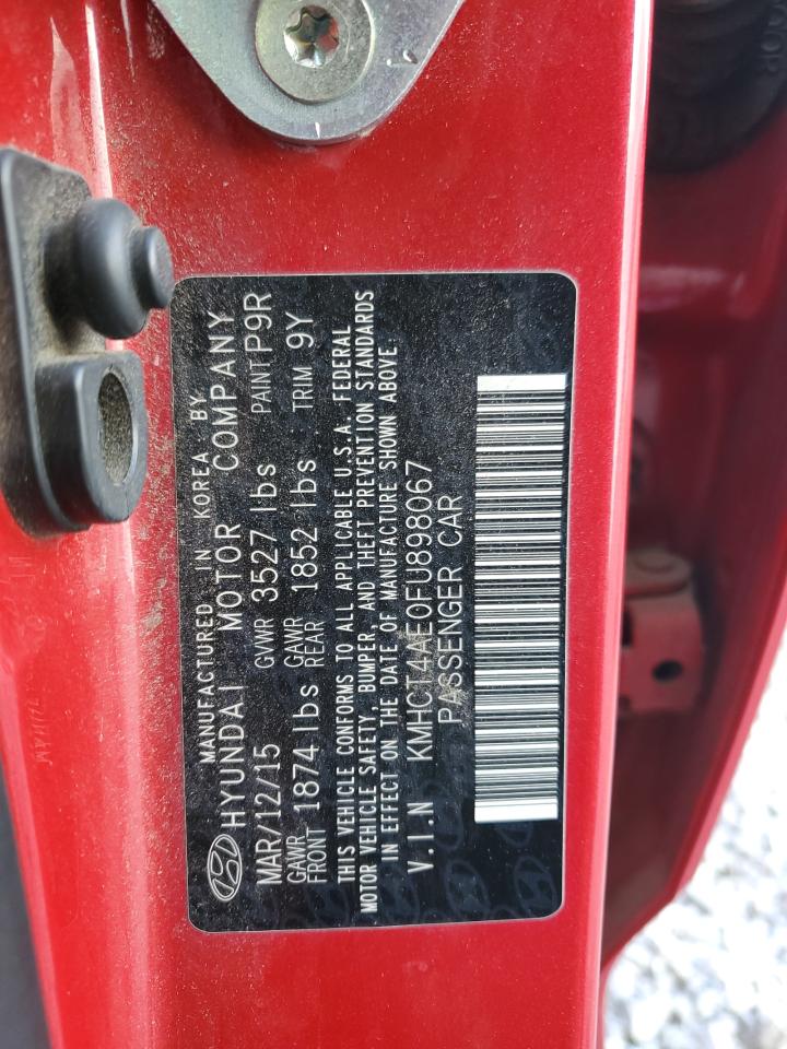 2015 Hyundai Accent Gls VIN: KMHCT4AE0FU898067 Lot: 84069975