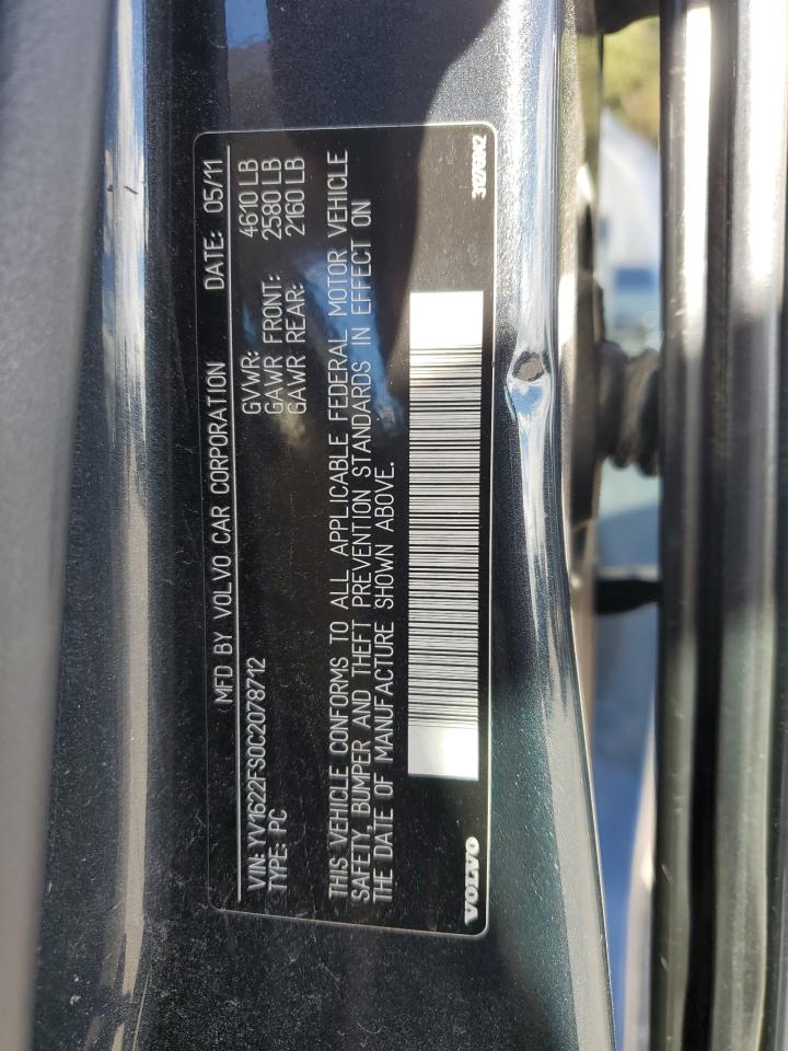 2012 Volvo S60 T5 VIN: YV1622FS0C2078712 Lot: 82402555