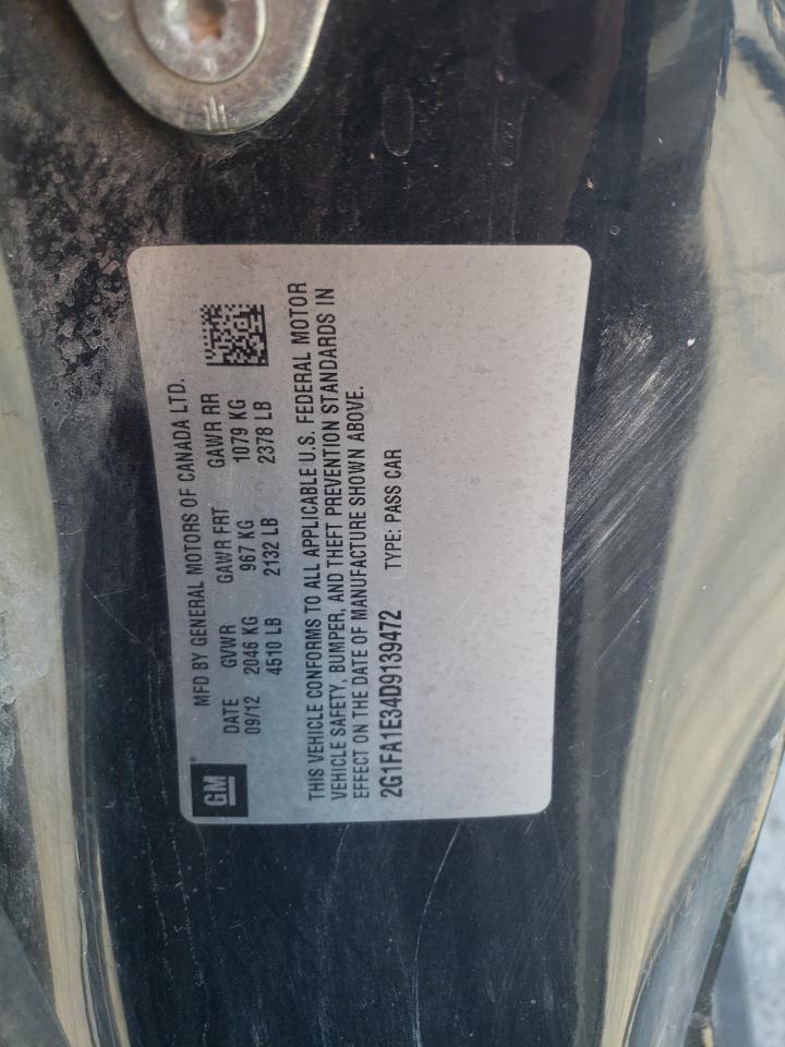 2013 Chevrolet Camaro Ls VIN: 2G1FA1E34D9139472 Lot: 85580815