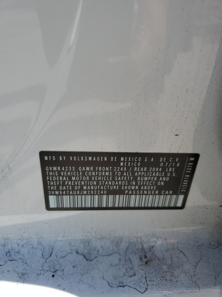 2018 Volkswagen Gti S VIN: 3VW547AU8JM292240 Lot: 90053095