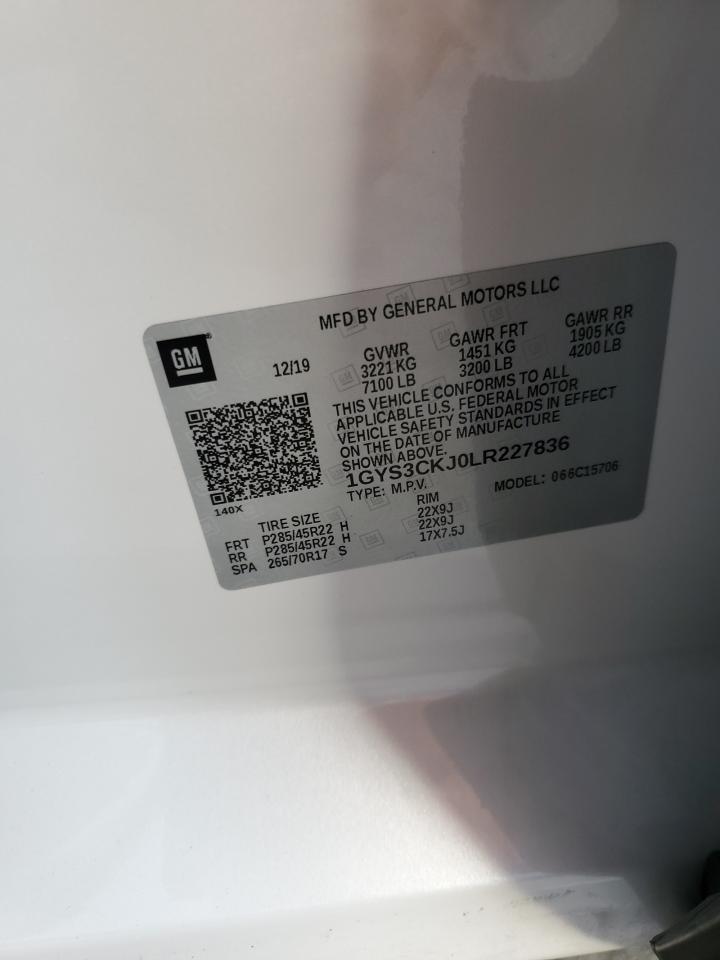 2020 Cadillac Escalade Premium Luxury VIN: 1GYS3CKJ0LR227836 Lot: 87398515