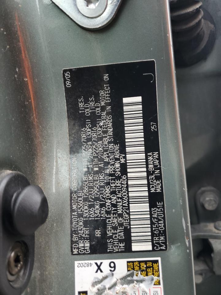 2006 Toyota Highlander Limited VIN: JTEGP21AX60094406 Lot: 90115305