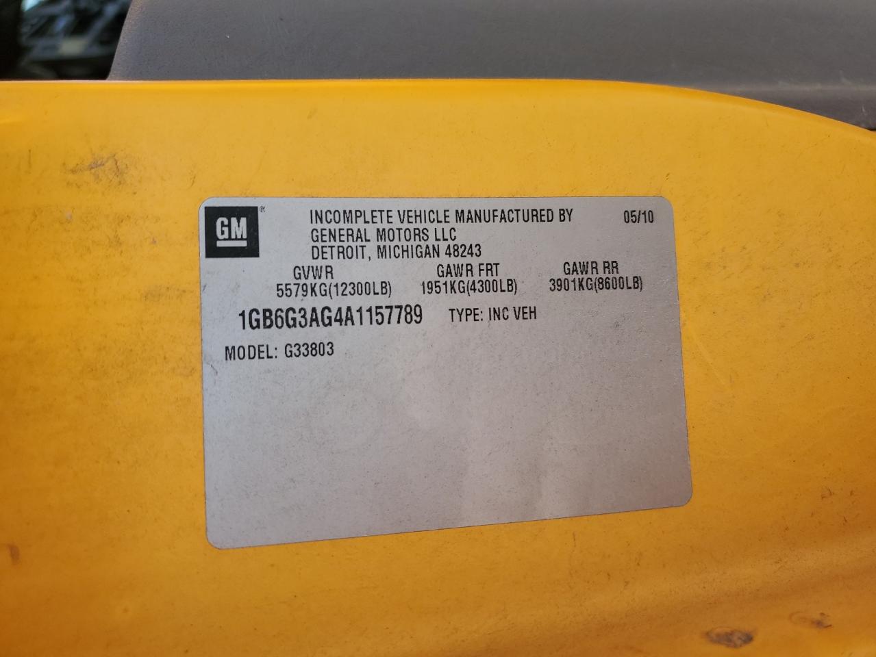 2010 Thomas Minotour G3500 - School Bus VIN: 1GB6G3AG4A1157789 Lot: 84647855