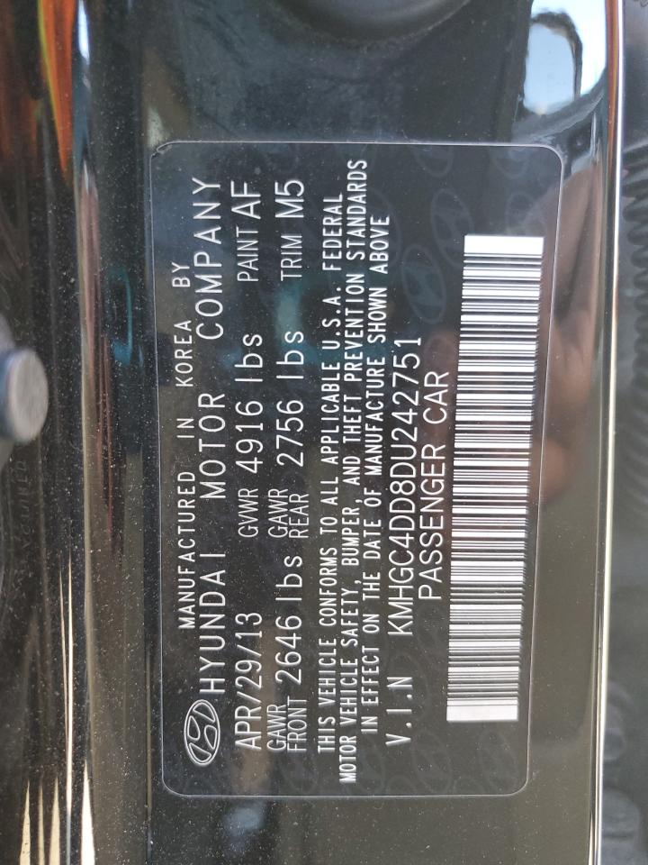 2013 Hyundai Genesis 3.8L VIN: KMHGC4DD8DU242751 Lot: 82481995