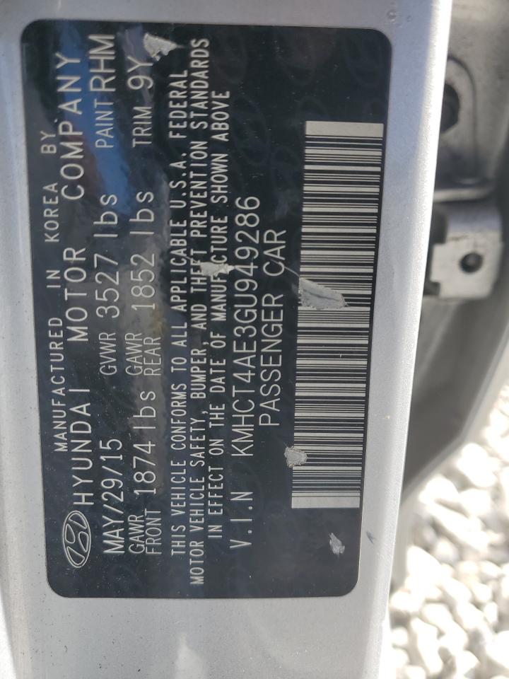 2016 Hyundai Accent Se VIN: KMHCT4AE3GU949286 Lot: 86297875