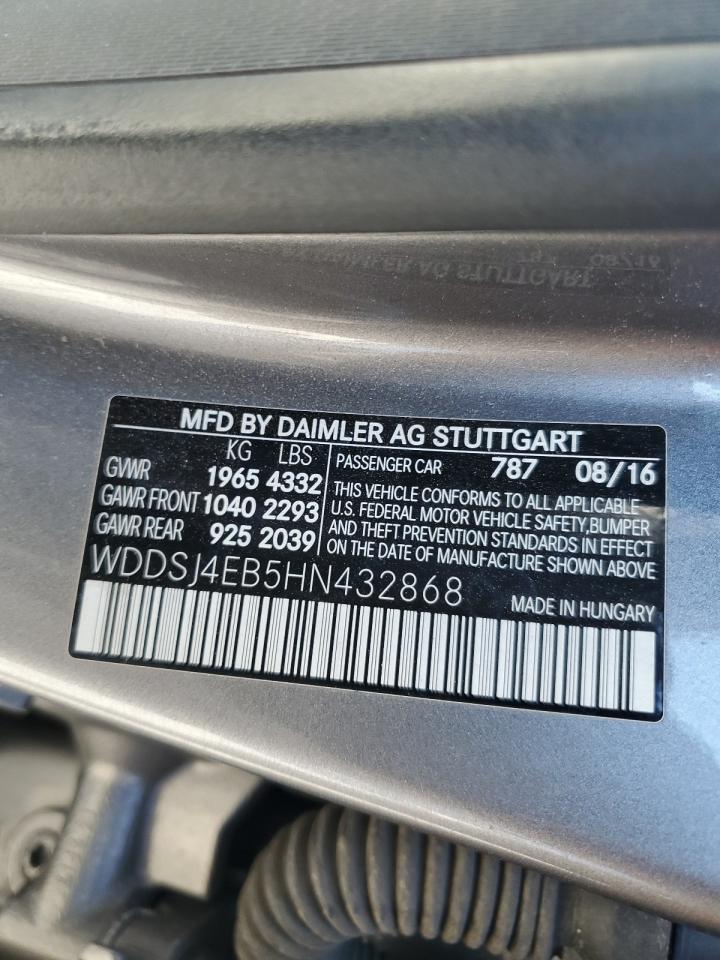 2017 Mercedes-Benz Cla 250 VIN: WDDSJ4EB5HN432868 Lot: 82318885