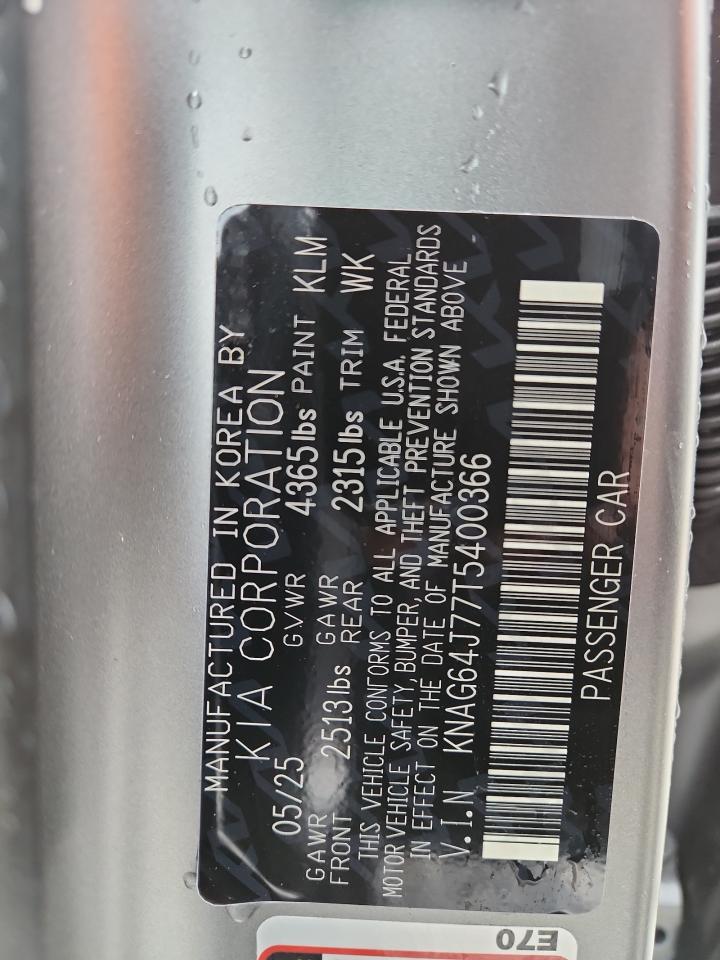 2026 Kia K5 Gt Line VIN: KNAG64J77T5400366 Lot: 90372275