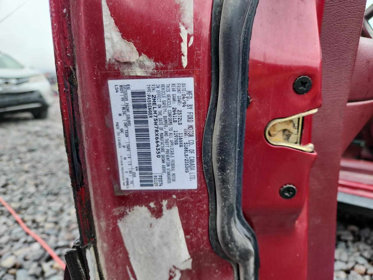 1994 Mercury Grand Marquis Ls VIN: 2MELM75W7RX664350 Lot: 85561635