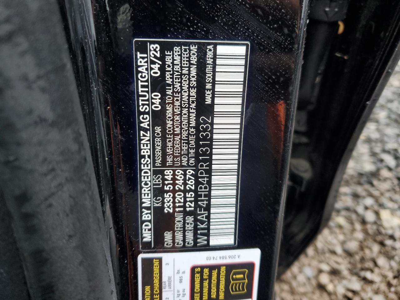 2023 Mercedes-Benz C 300 4Matic VIN: W1KAF4HB4PR131332 Lot: 82409485