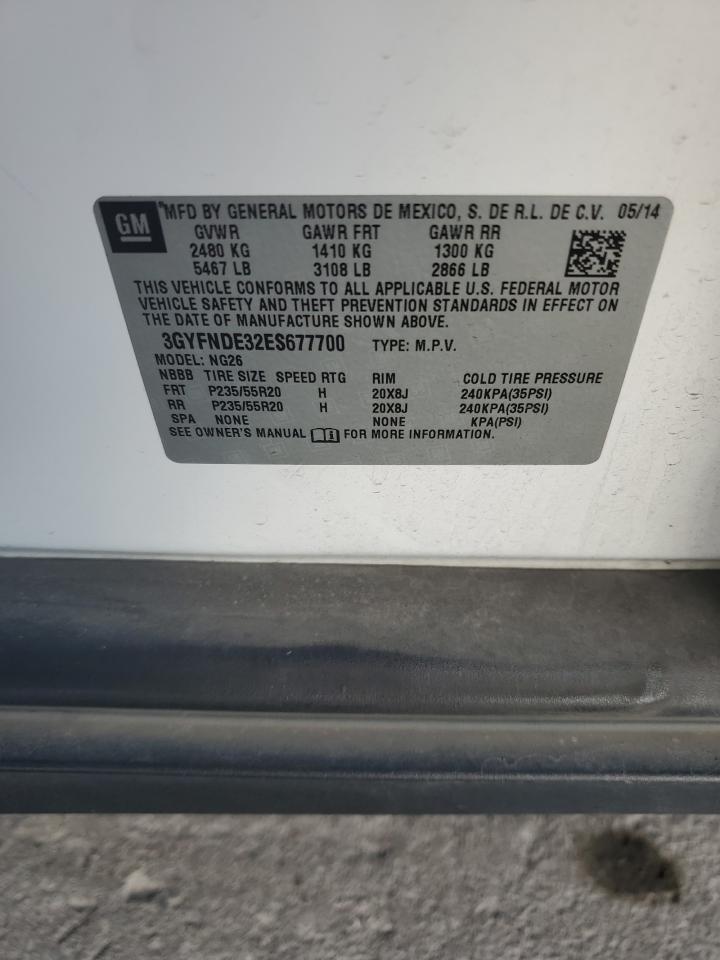 2014 Cadillac Srx Premium Collection VIN: 3GYFNDE32ES677700 Lot: 84898925