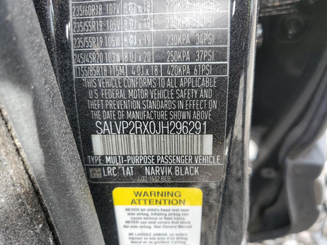 2018 Land Rover Range Rover Evoque Se VIN: SALVP2RX0JH296291 Lot: 84793215