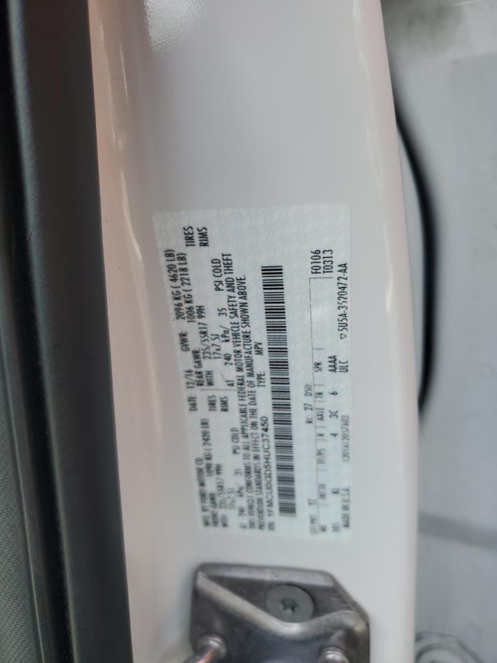 2017 Ford Escape Se VIN: 1FMCU0GD5HUC37450 Lot: 89442225