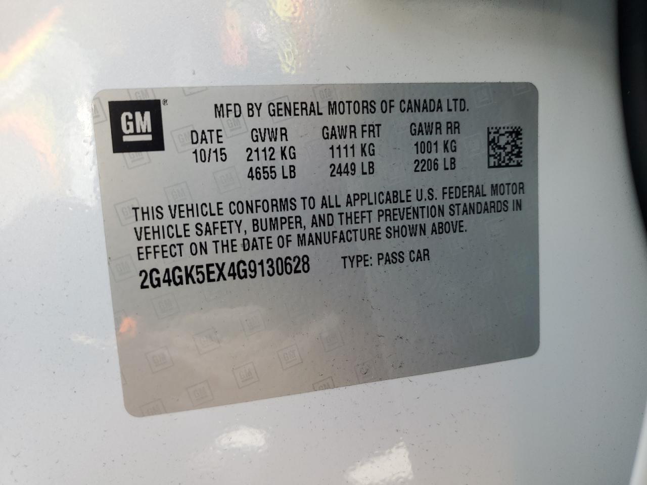 2016 Buick Regal VIN: 2G4GK5EX4G9130628 Lot: 84742615