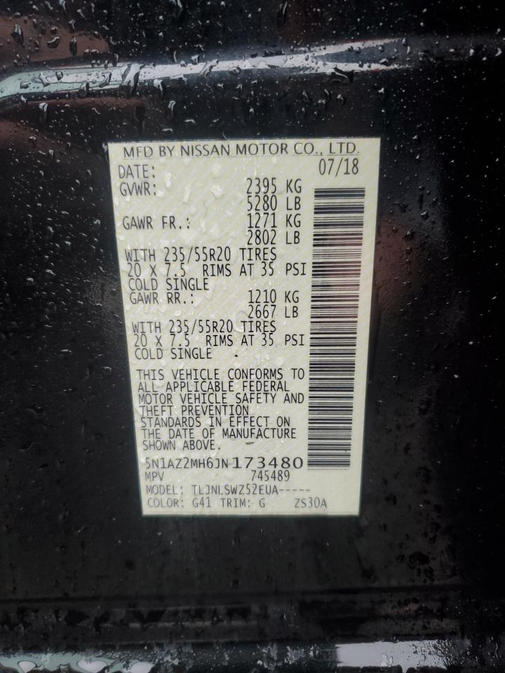 2018 Nissan Murano S VIN: 5N1AZ2MH6JN173480 Lot: 90608095