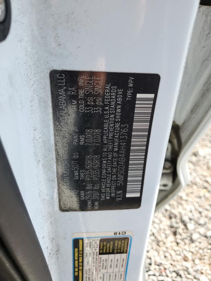 2010 Hyundai Santa Fe Gls VIN: 5NMSGDAB4AH413763 Lot: 85185055